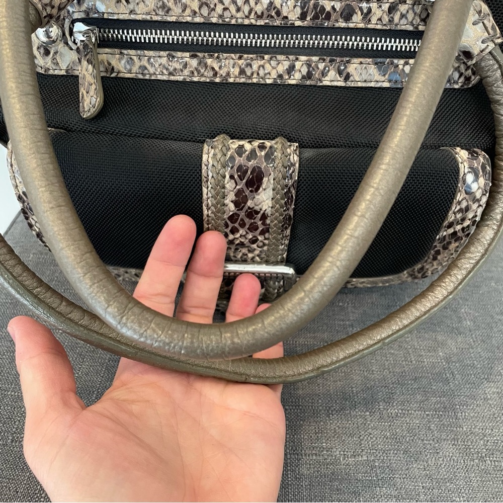 Brighton Python Trimmed Nylon Canvas Shoulder Bag… - image 4